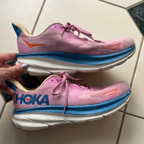 Hoka Women's Pink and Blue Athletic Shoes - Picture 2 of 11